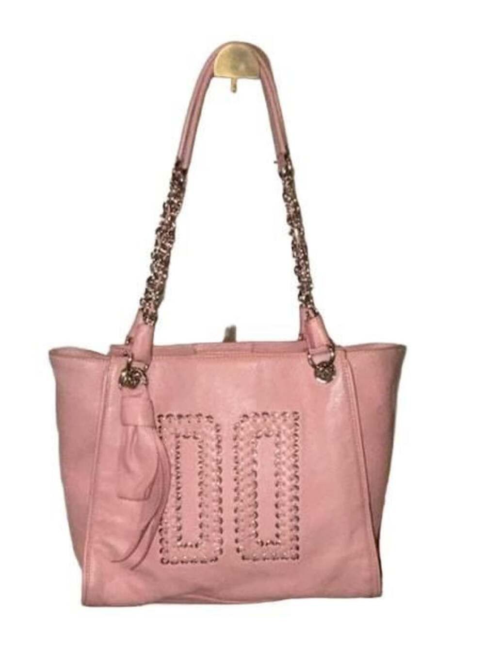 Daks Pink Leather Shoulder Bag with Gold Hardware